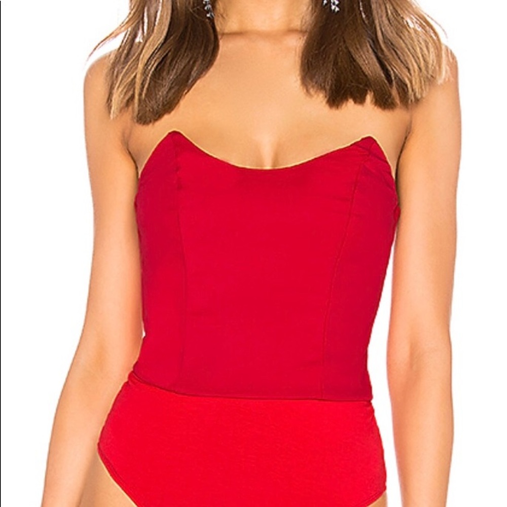 Superdown Sweetheart, Red Bodysuit, Size M
